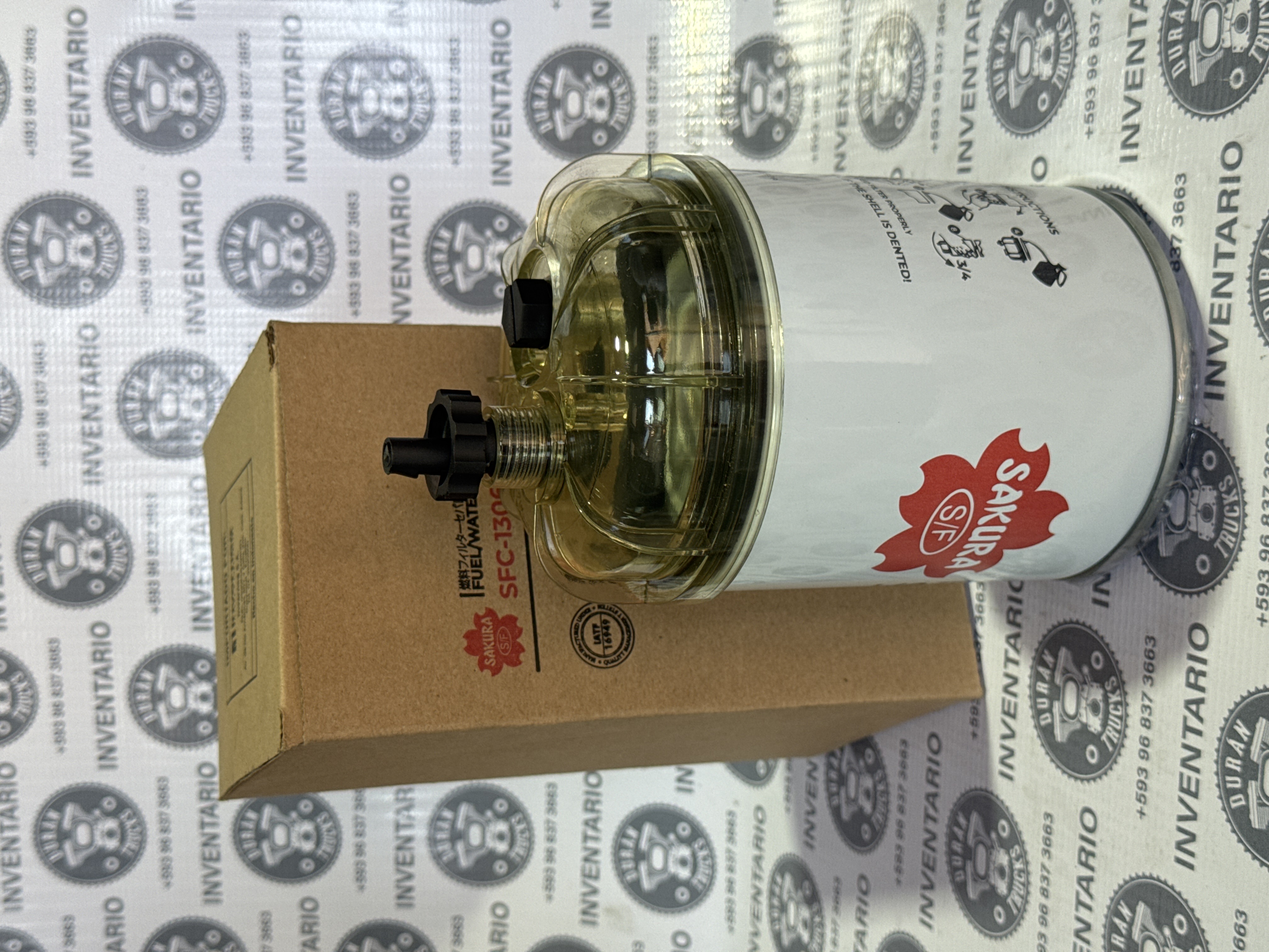 FILTRO DE COMBUSTIBLE CON SEPARADOR DE AGUAR INTERNACIONAL FORD HINO KENWORTH CON VISOR ROSCA 1" X 14 VISOR INCLUIDO