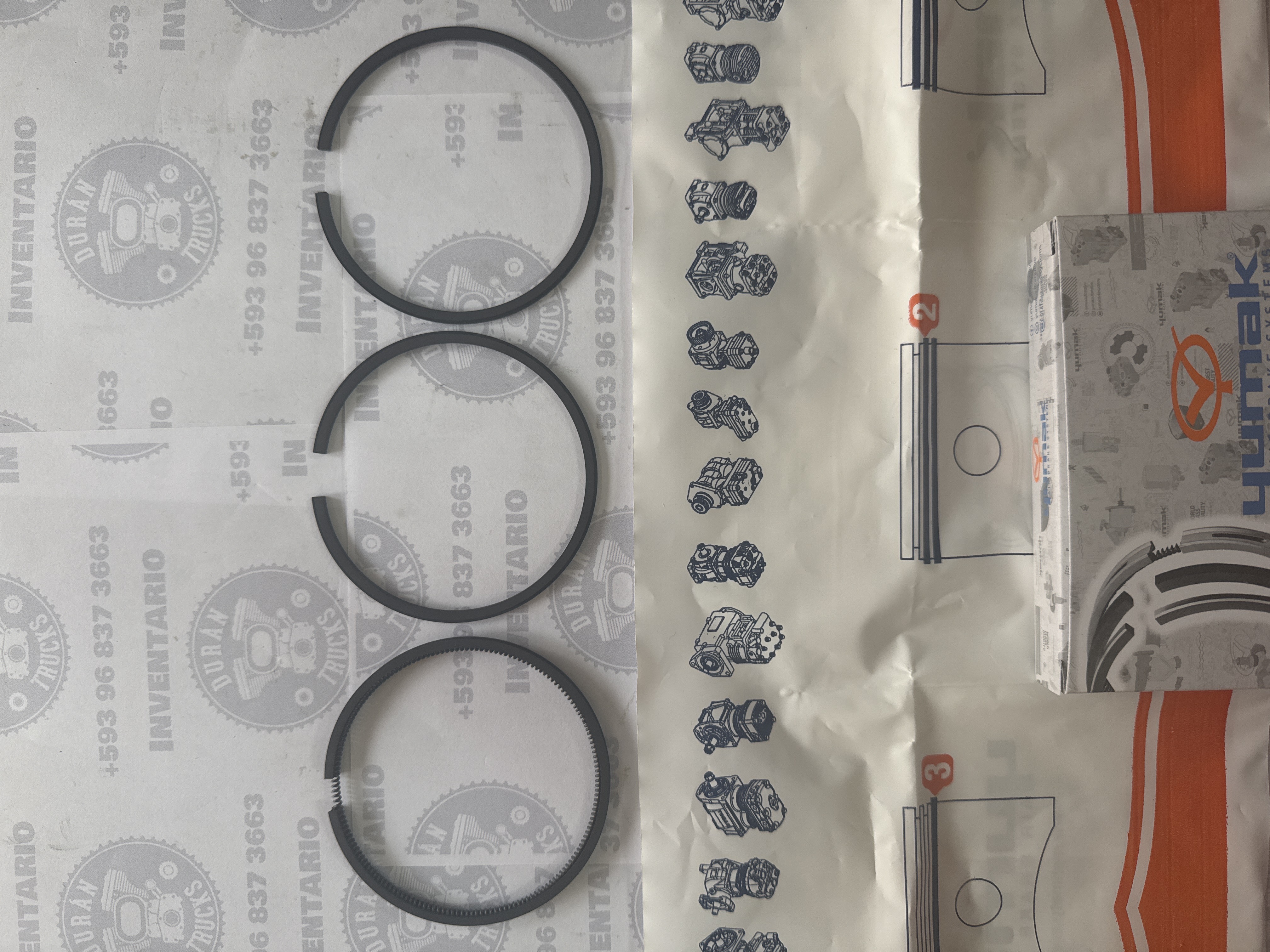 RINES DE COMPRESOR +10 CUMMINS 1 PISTON JAC DONG FEN FORD STERLIC MERCEDES 75mm COMPRESOR 5254448 / 110500007 /