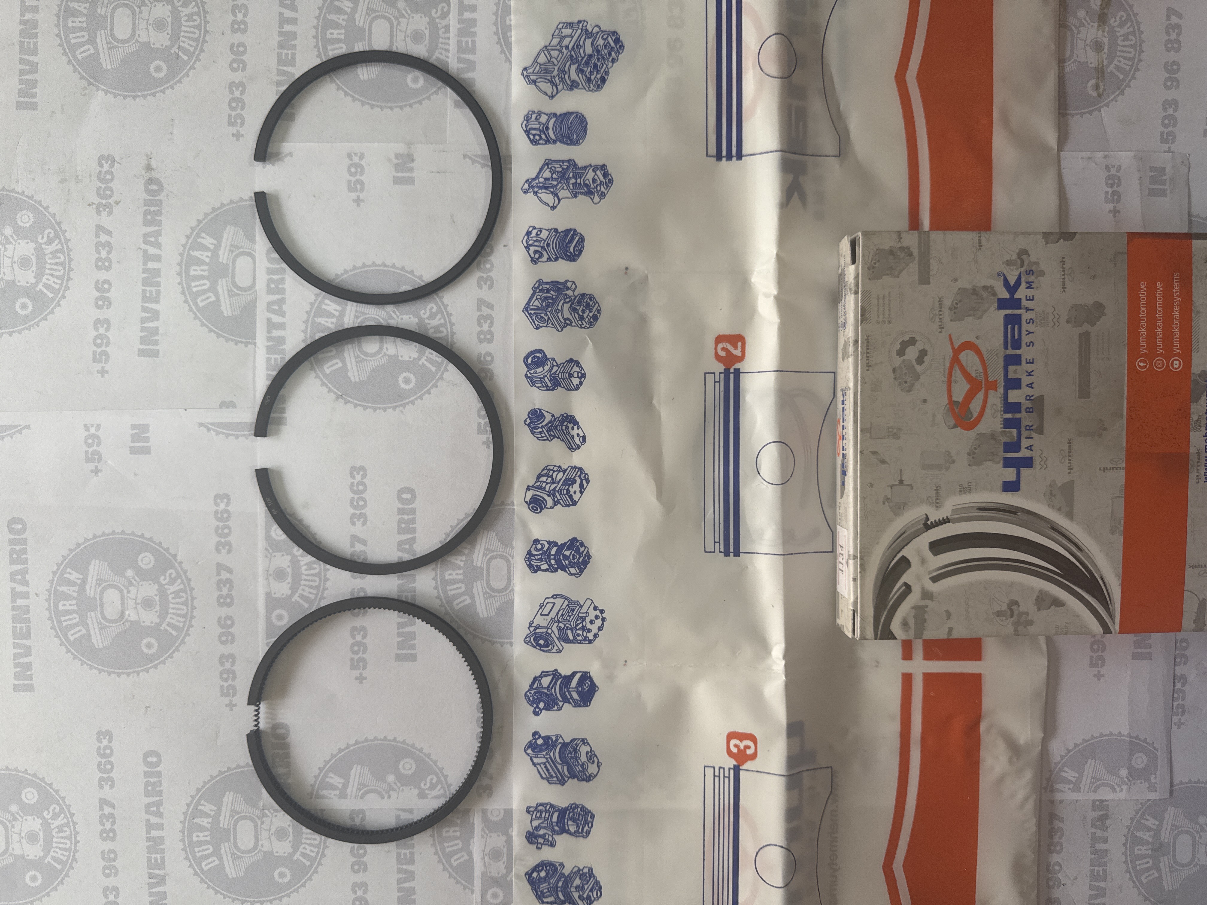 RINES DE COMPRESOR STD CUMMINS 1 PISTON JAC DONG FEN FORD STERLIC MERCEDES 75mm COMPRESOR 5254448 / 110500007 /
