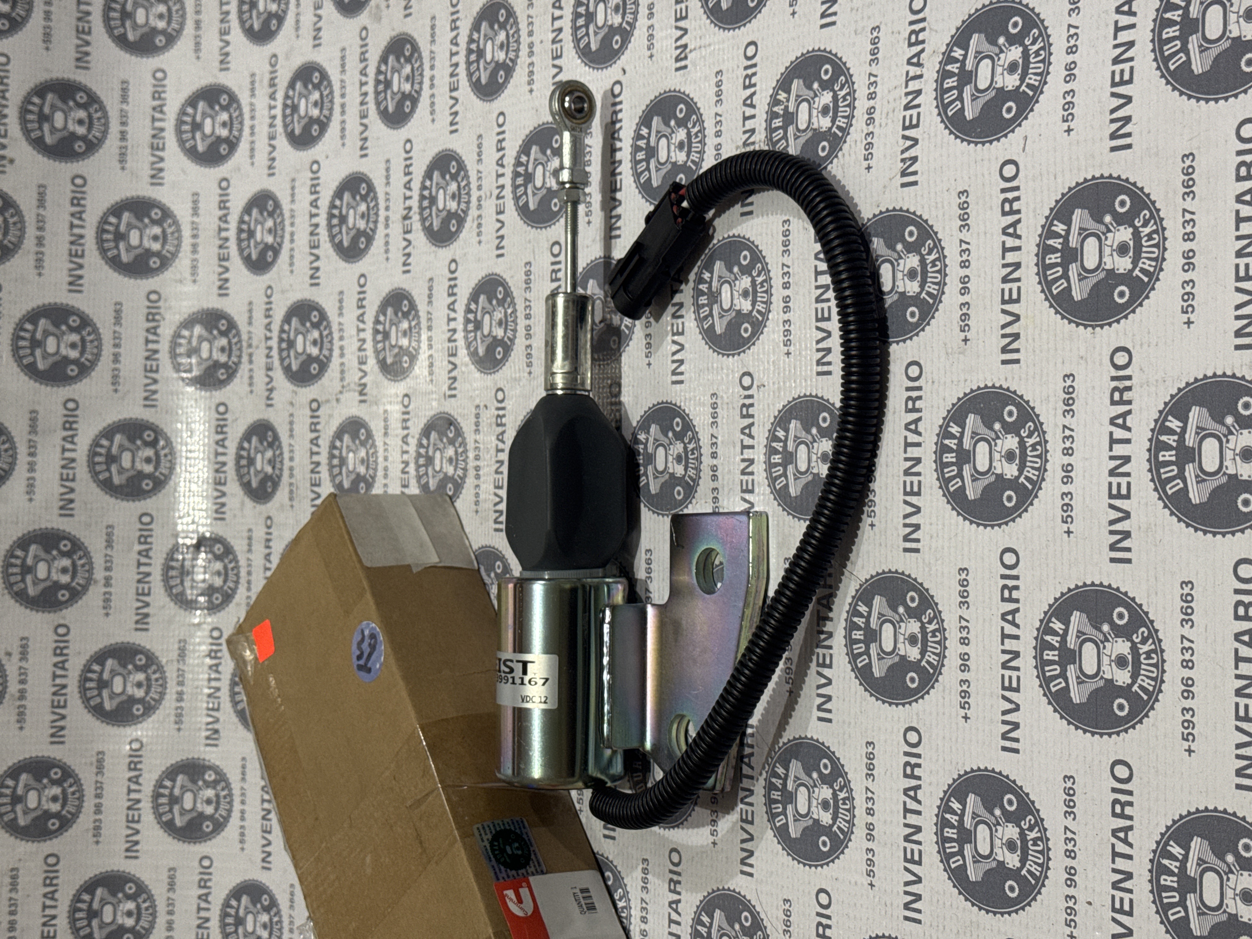 VALVULA SELENOIDE DE APAGADO DE MOTOR 4BT 6BT 12V - foto 2