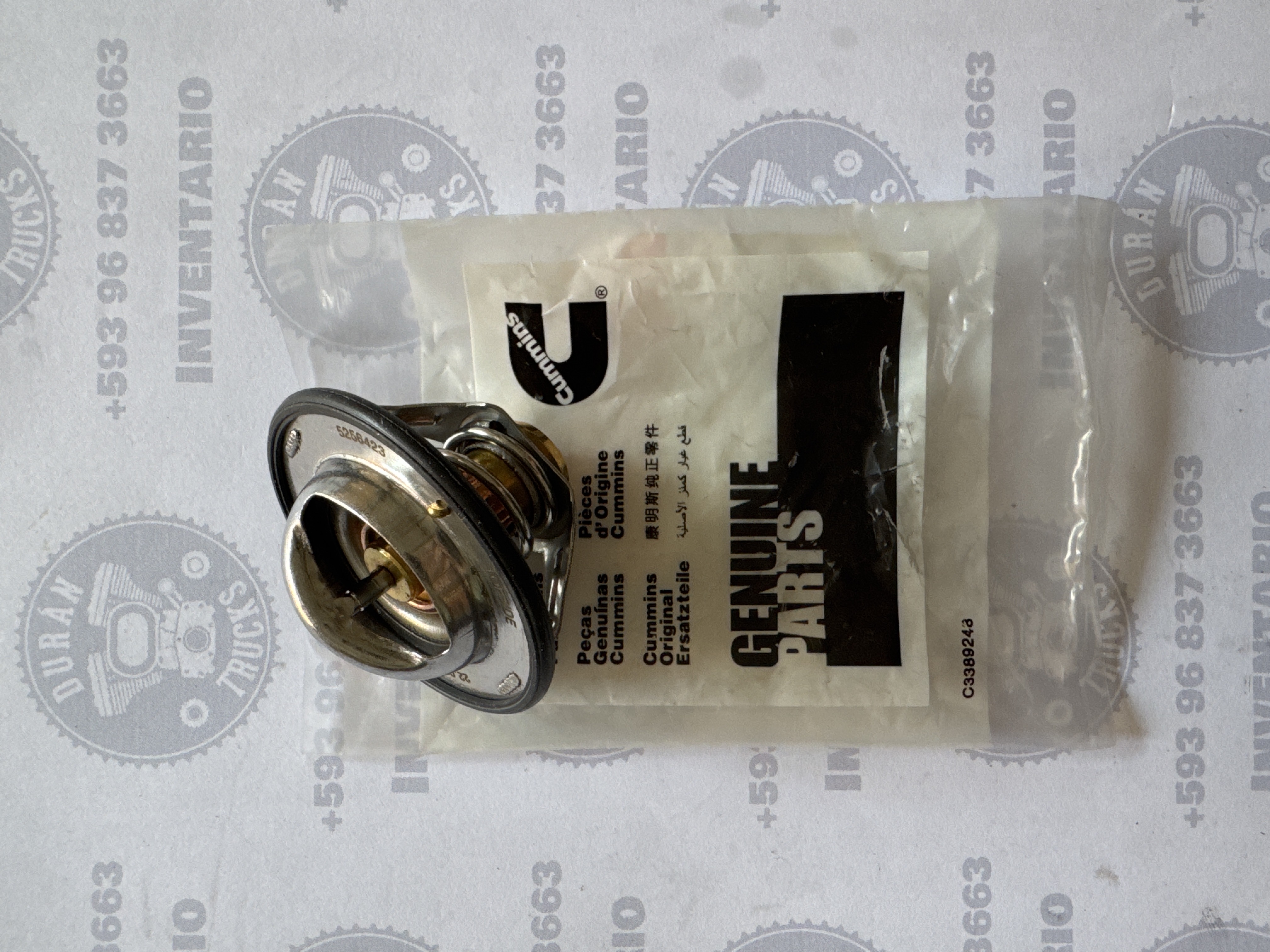 TERMOSTATO MOTOR CUMMINS ISB ISF180° 58mm