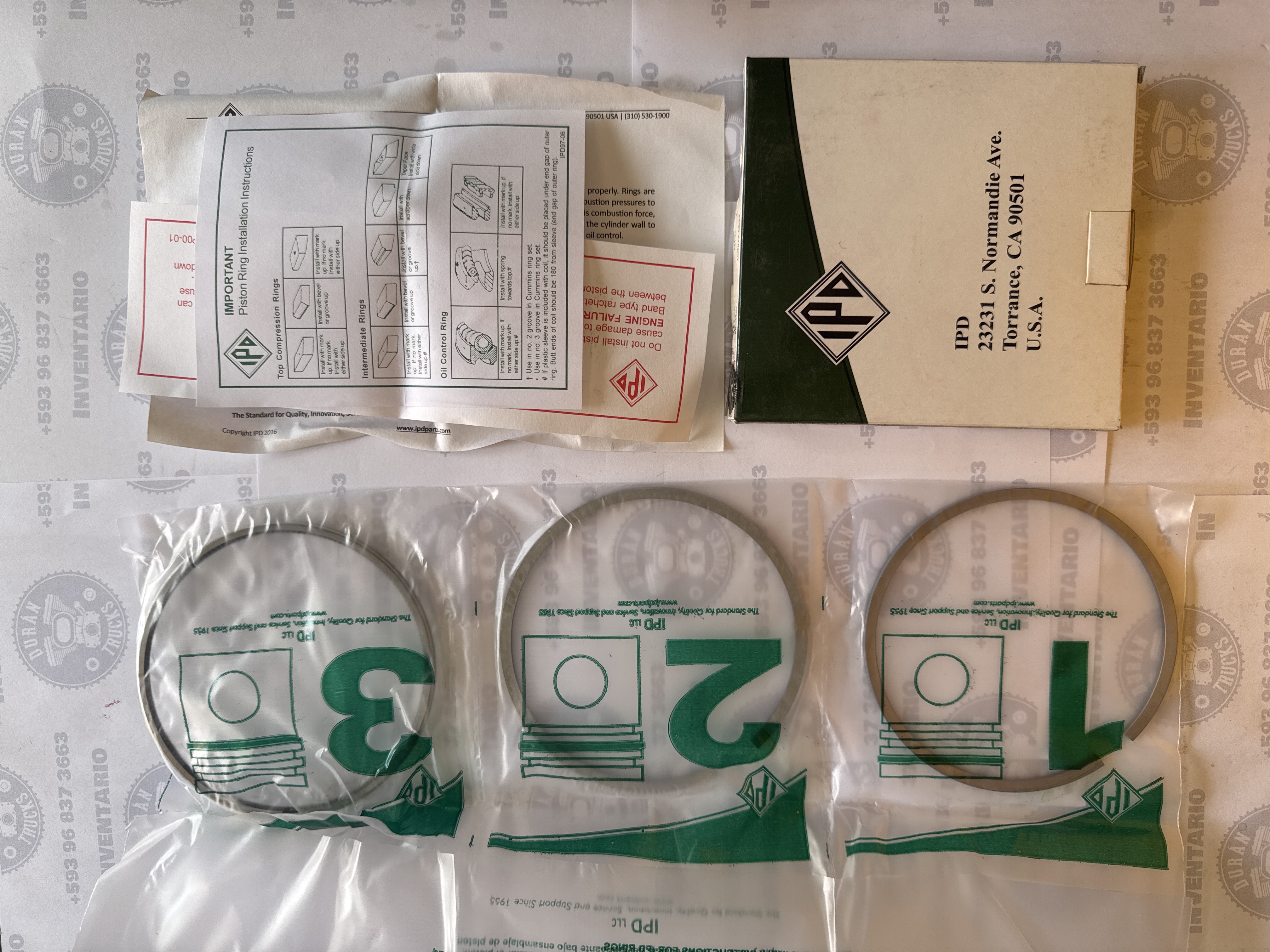 KIT DE RINES MOTOR CATERPILLAR 3126E KODIAK CAT 325
