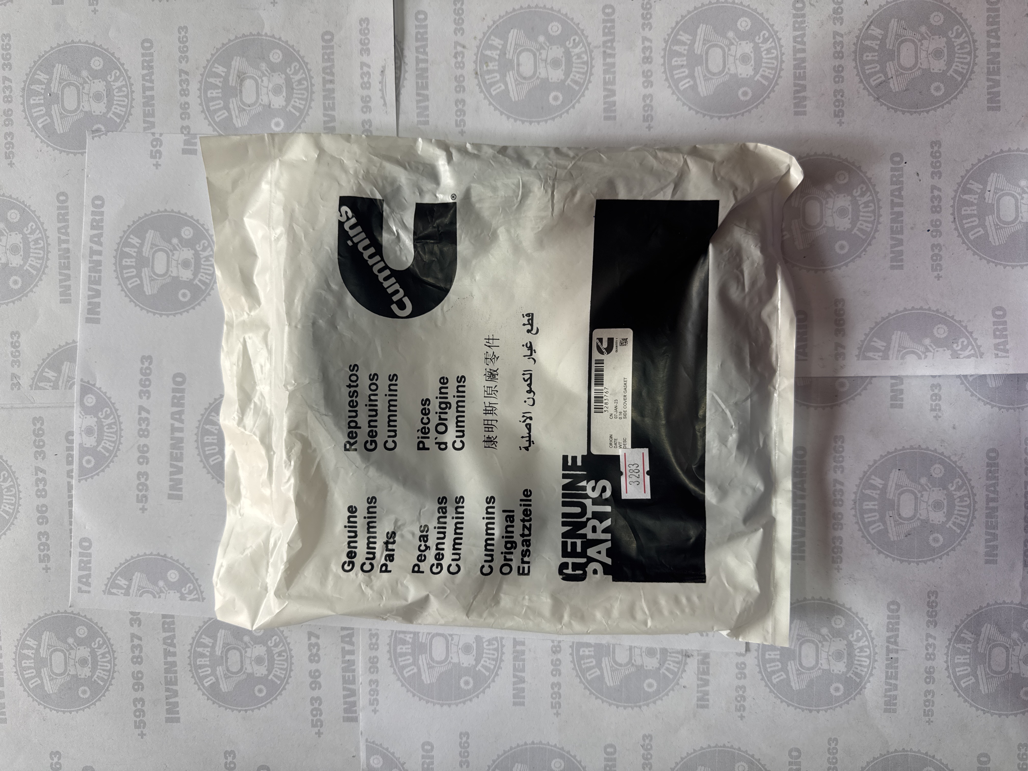 EMPAQUE DE TAPA DE COSTADO DEL BLOCK 4BT