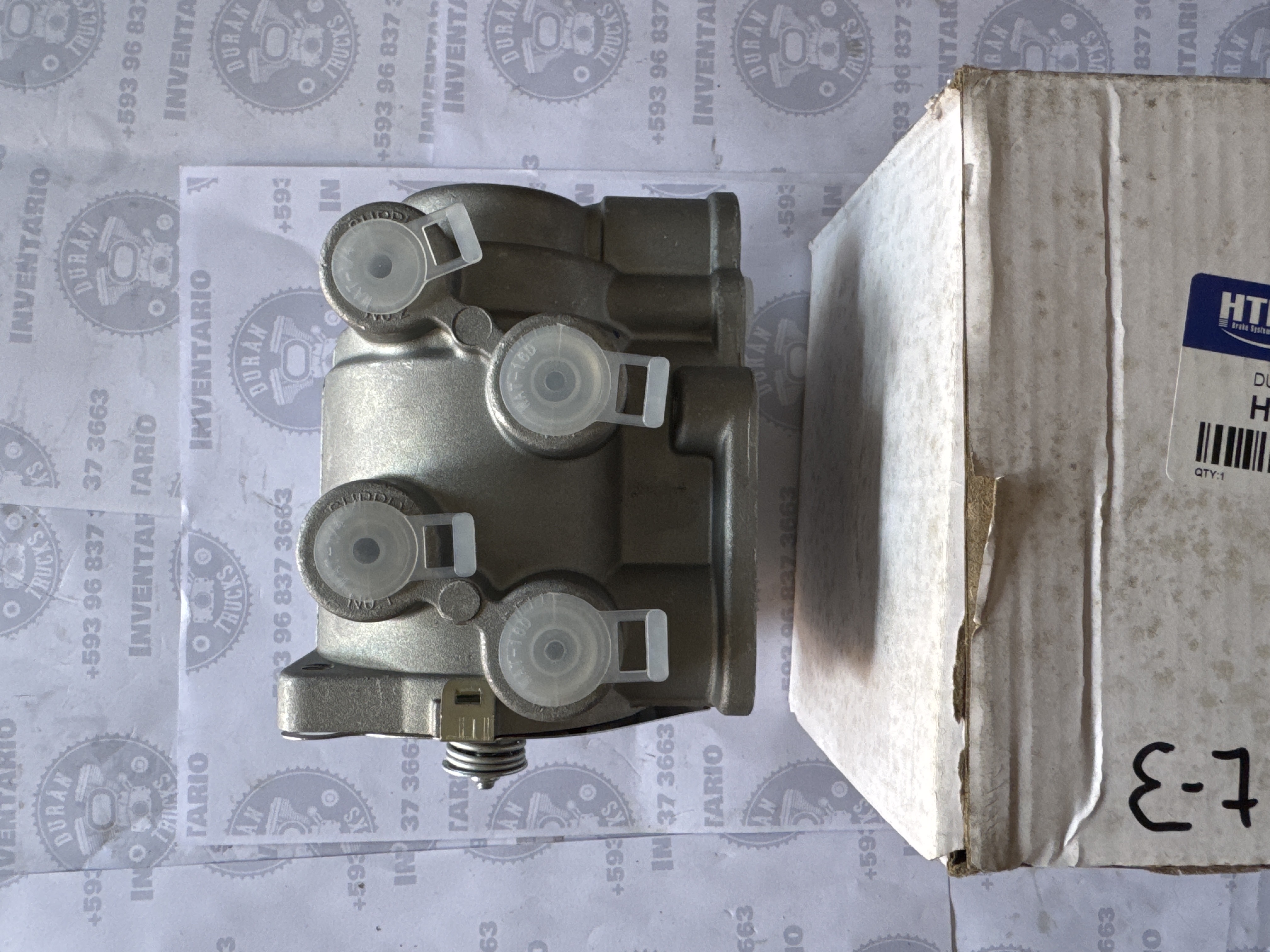VALVULA PRINCIPAL DE FRENO E-7 / E7 CON ROSCA 3/8"