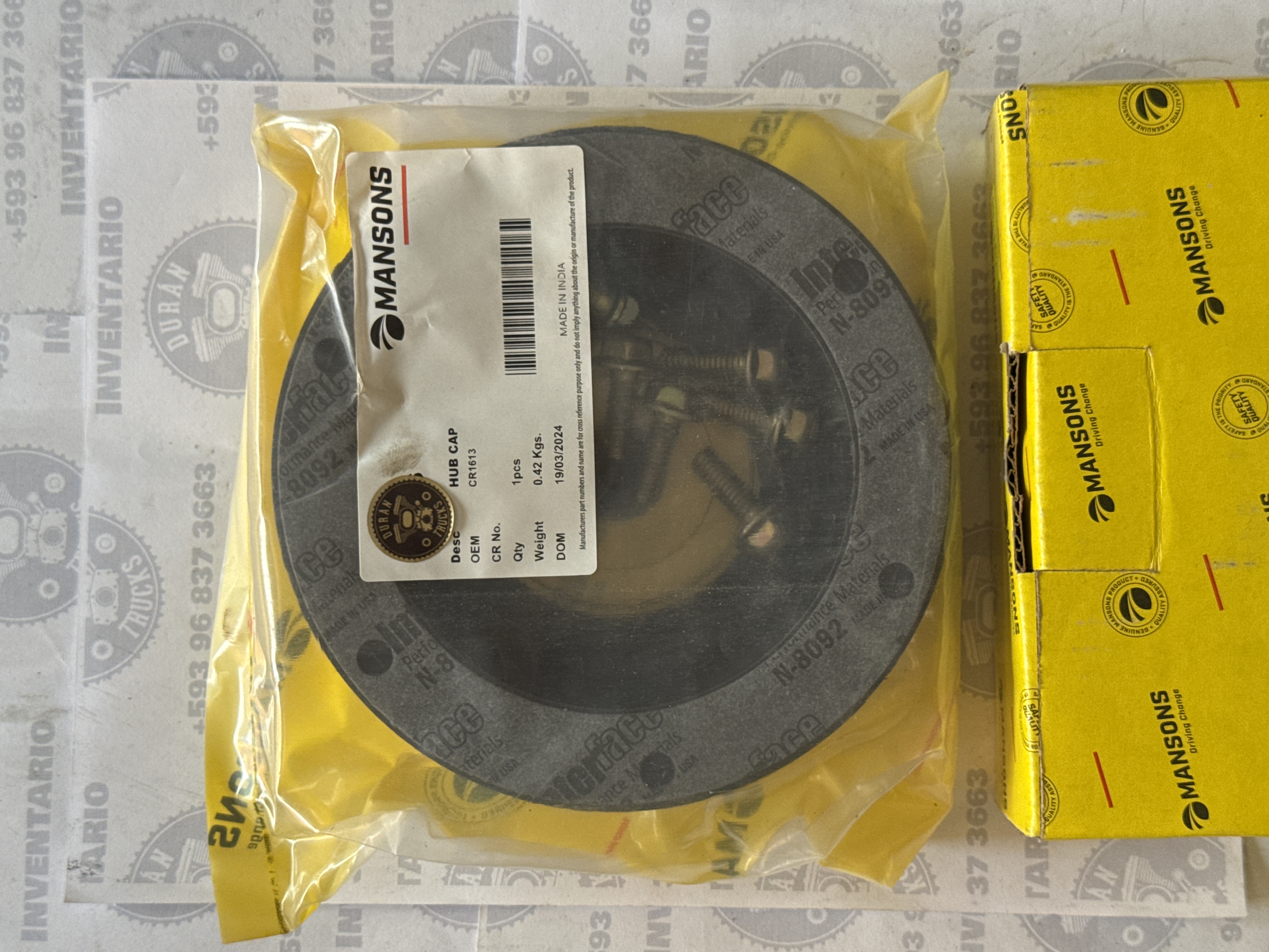 TAPA DE RUEDA DELANTERA DE 6H ALTA PARA ACEITE KEBWORTH T370 CON PERNOS