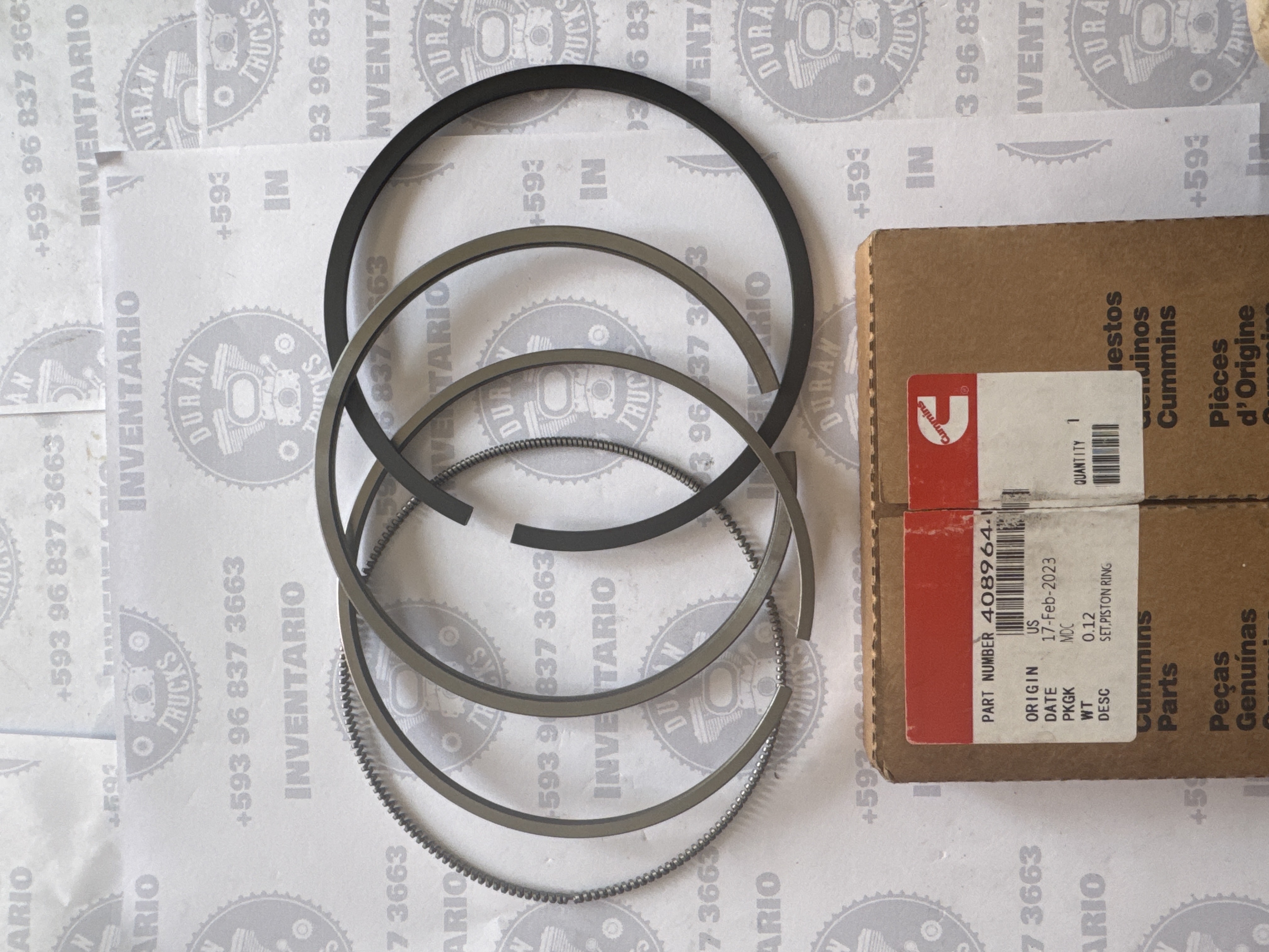 KIT DE RINES MOTOR CUMMINS ISC 8.3 KENWOTH T370 PARA NUMERO DE PISTON 4933120 / 5284442 / 3937265 / 4955190 / 2253786 / 4089813 / 4309095 Y PARA LOS ISL DE DOBLE CUERPO - foto 2