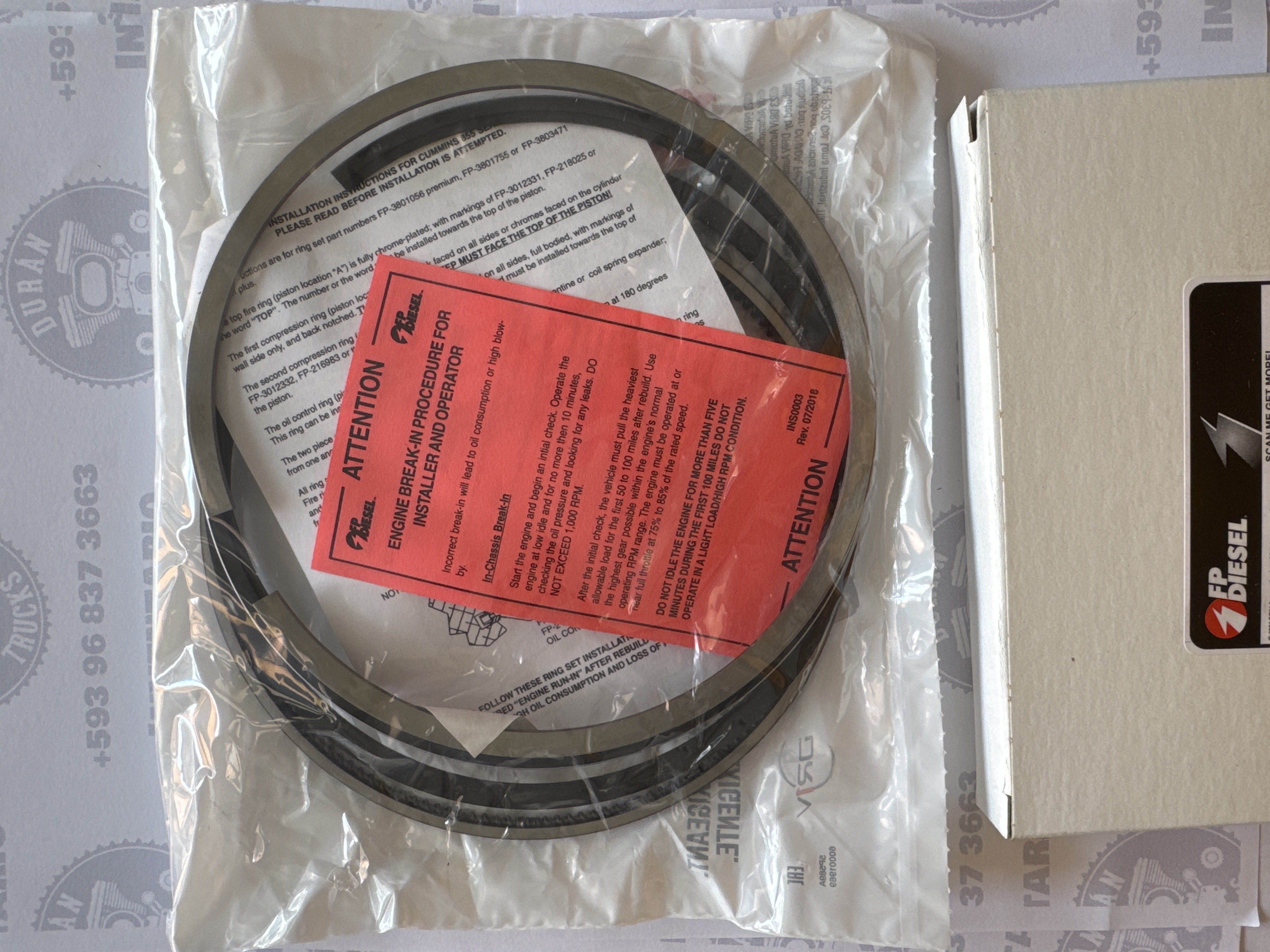 KIT DE RINES MOTOR CUMMINS NTC BIG CAM I II III IV ES DE 4 RINES
